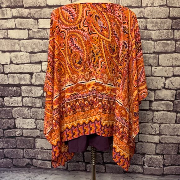 Como Black NWT Multi Color Ponch Size 1X - Picture 6 of 8